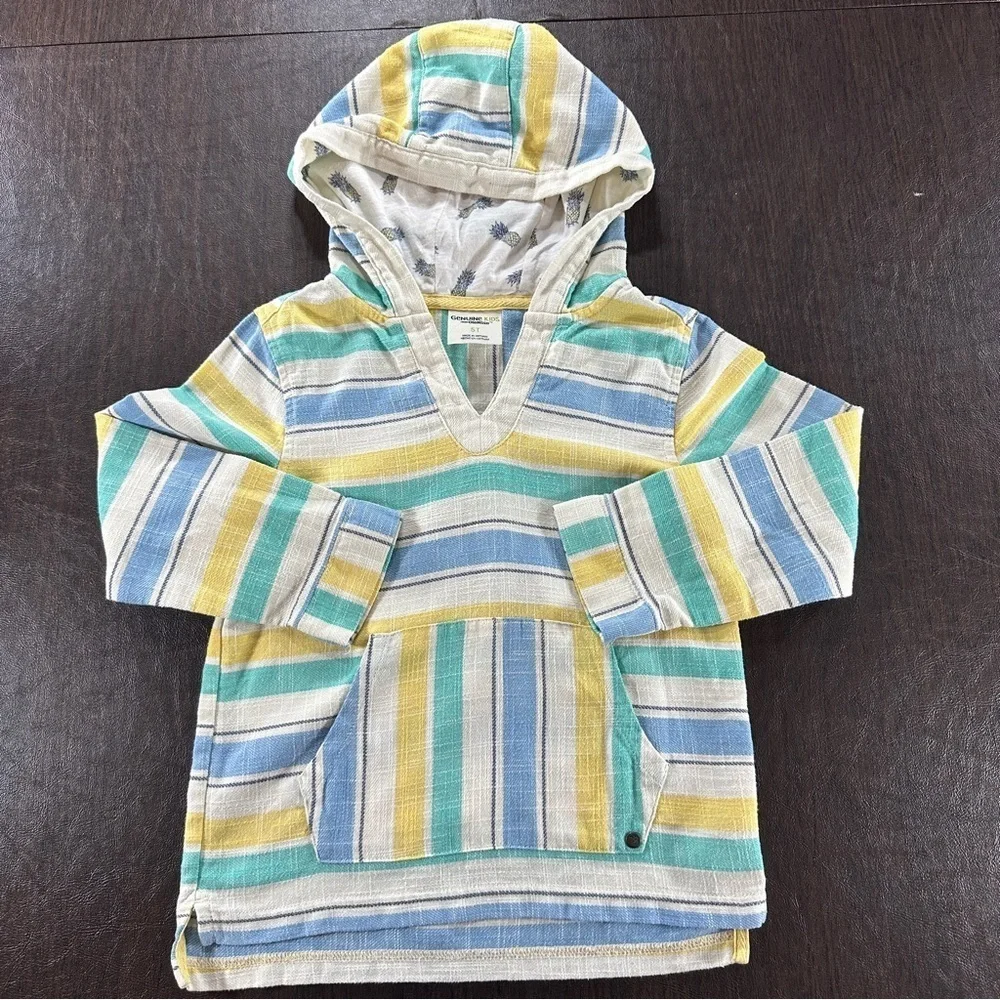 Genuine Kids by OshKosh Beach Surfer Baha Striped Hoodie Sz 5T